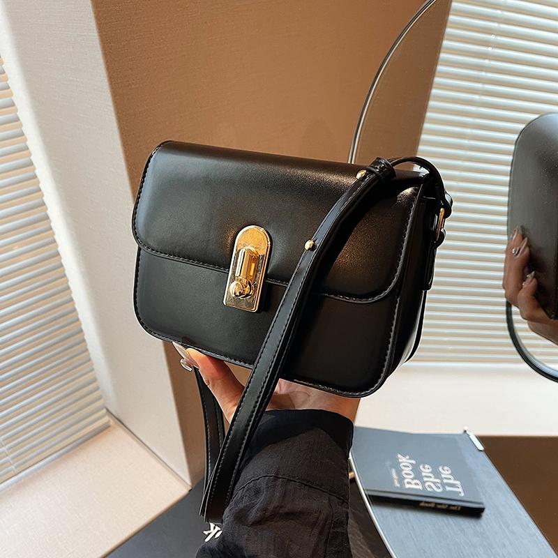 Temperament Red Shoulder Bag for Women Retro Versatile Texture PU Crossbody Bags Korean Popular Small Square Handbags