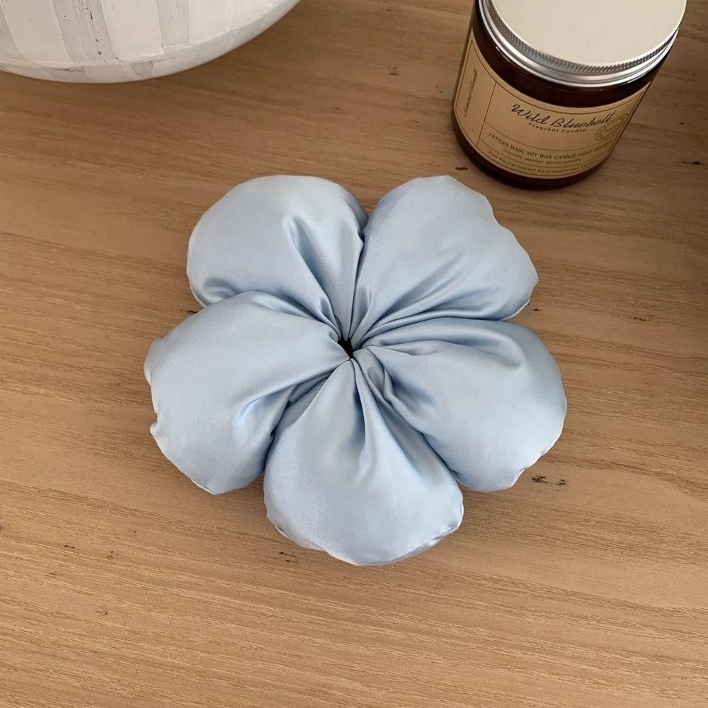 Cloth Flower Scrunchies Flower Shape Exaggerated Hair Ring Large Satin Hair Scrunchies  Lady