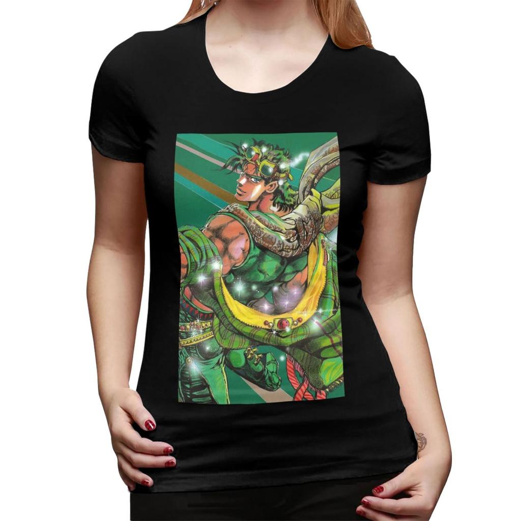 Jojo Bizarre Adventure Joseph Joestar TShirt for Women Crew Neck Streetwear T Shirts Womens Short Sleeve Summer Clothes Tops