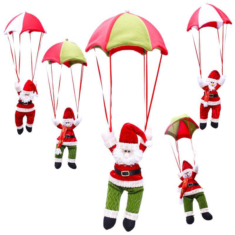 Charming Santa Claus Snowman Christmas Home Ceiling Decoration Parachute Doll Toy