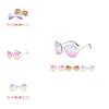 Transparent Rimless Women Glasses Oversized Clear Lens Sunglasses Gradient Color