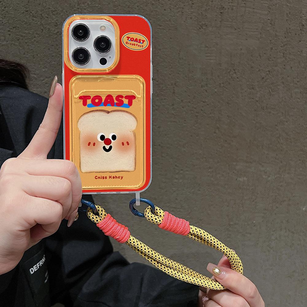 Cute Cartoon Phone Case For iPhone 11 Case iPhone 13 12 16 14 15 Pro Max 7 8 Plus XR X XS SE 2 3 Wrist Chain Soft Card Bag Cover