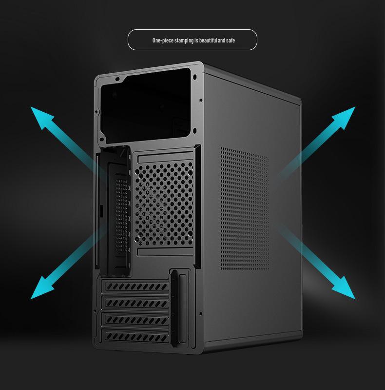 Compact Cross-Border M-ATX Brushed Computer Case for Home & Office