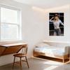 Sexy Blonde Cowgirl Tin Sign - Western-Inspired Rustic Industrial Style Metal Poster with Tied Shirt & Tattoos for Bar Home Wall