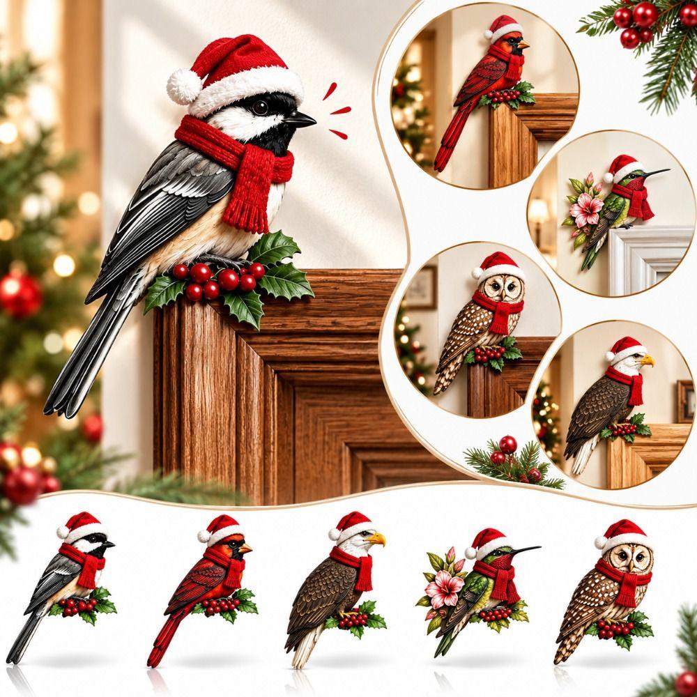 Wooden Door Topper Decor Corner Fit Animal Door Decor Rustic Door Hanging Ornaments  Bird Lovers