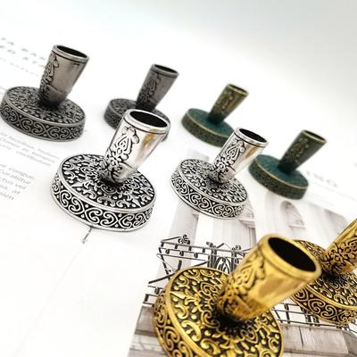 Porte-stylo à plumes vintage européen Porte-stylo rond en métal Accessoires pour stylos