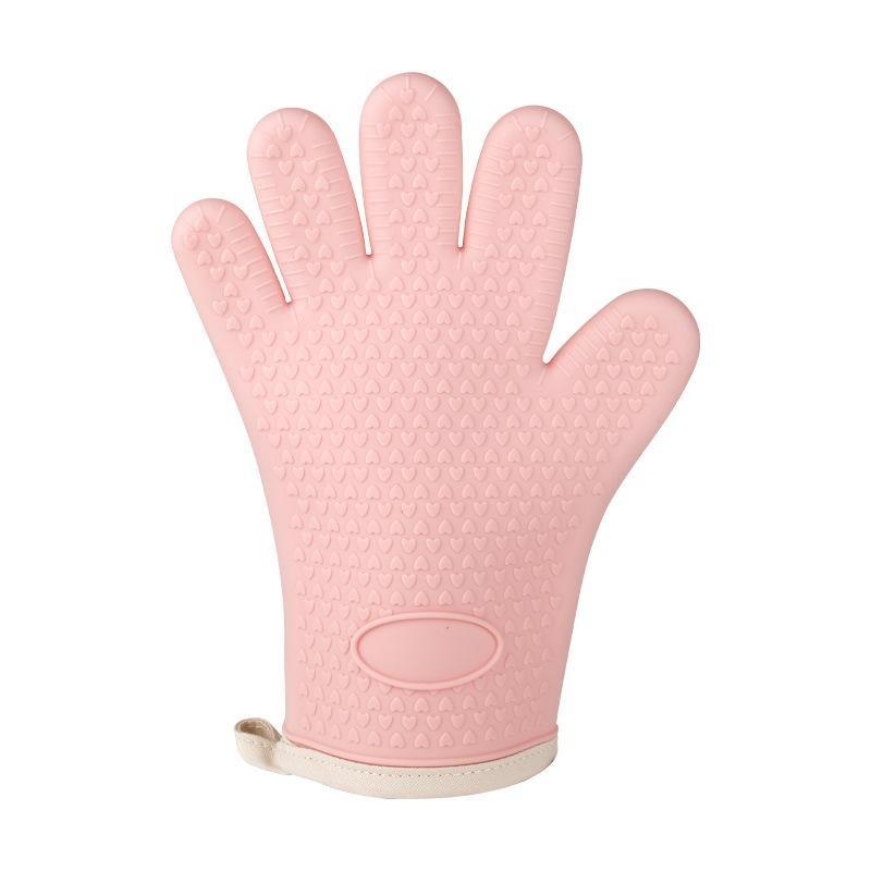 

1Pc Anti-scald Thickened Silicone Gloves Heat Resistant Microwave Oven Baking Gloves BBQ Gloves Anti-slip Heat Insulation Mitts світло-рожевий колір