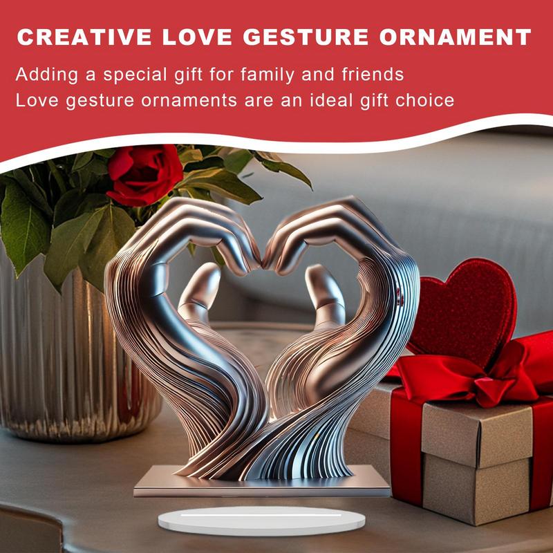 Herzförmige Handstatue Hände Skulptur Acryl Herzform Schreibtischornament Kreative Ästhetische Dekoration für Schlafzimmer Hochzeit