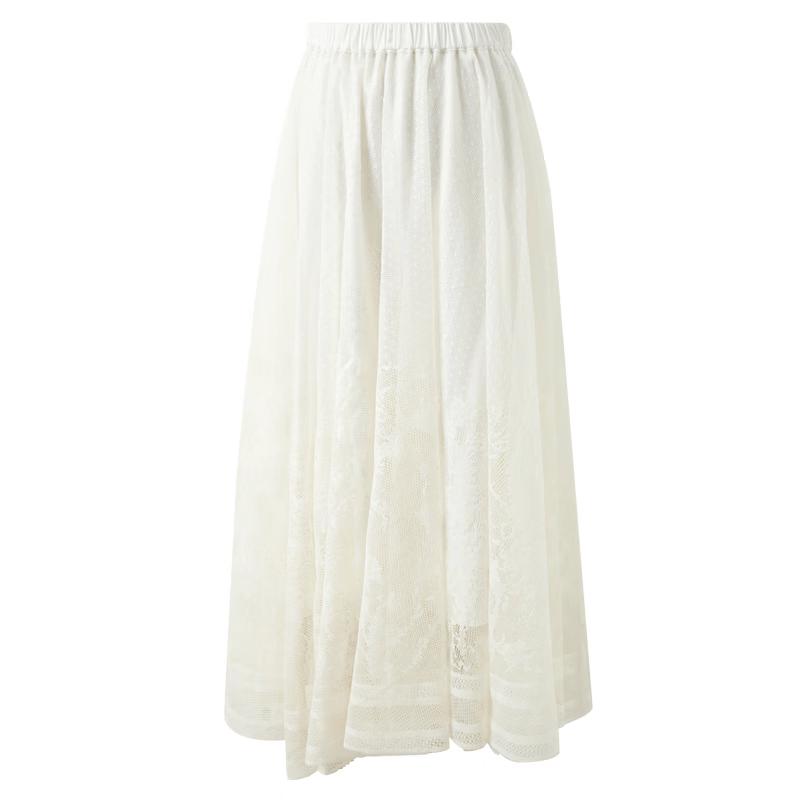 SanCai 2026 Summer Lace High-Waist A-Line Maxi Skirt XL
