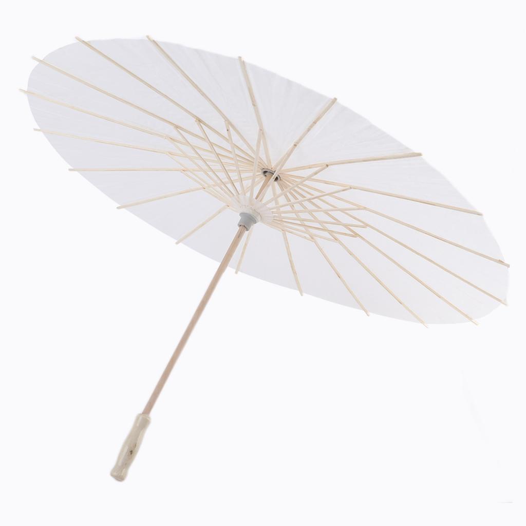 White Color Paper Decorative Umbrella Parasol School Decor Photo Prop (60cm)