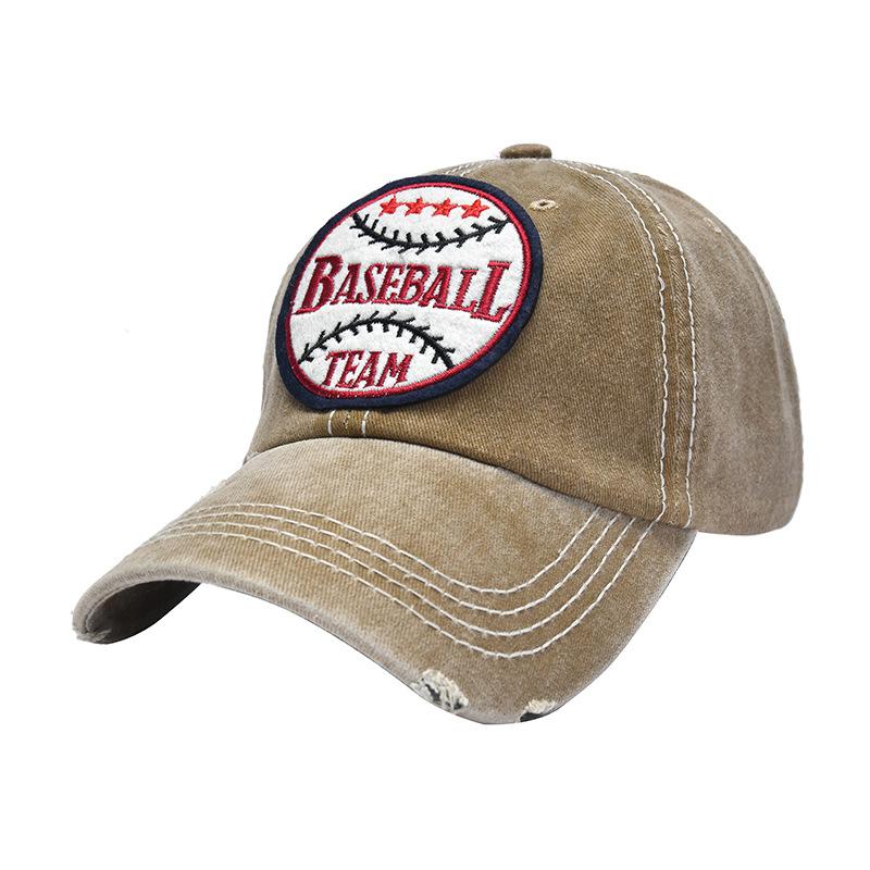 JYL TS DIY  Vintage Washed Cap Basketball Embroidery Outdoor Cotton Hat