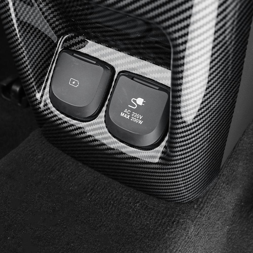 For Genesis GV80 2026 2026 LHD Car Tuning Carbon Fiber Rear Row Vent Frame Cover Trim Accessories