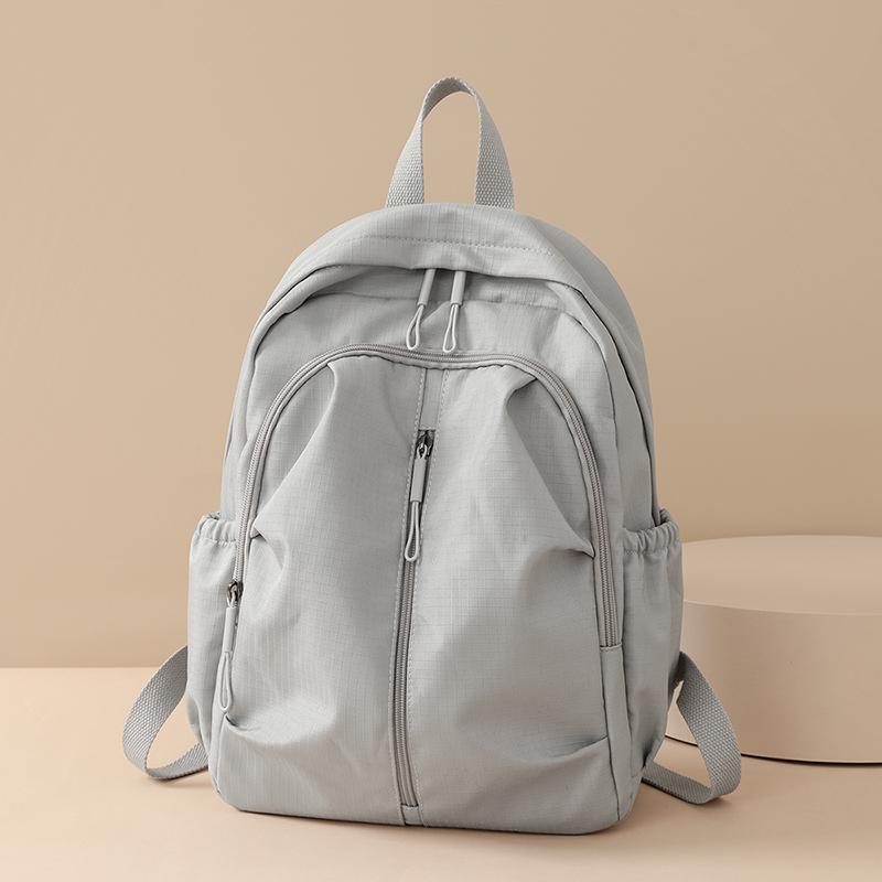 Solid Color Travel Backpack Water-Repellent Large Capacity Schoolbag for Middle School Students