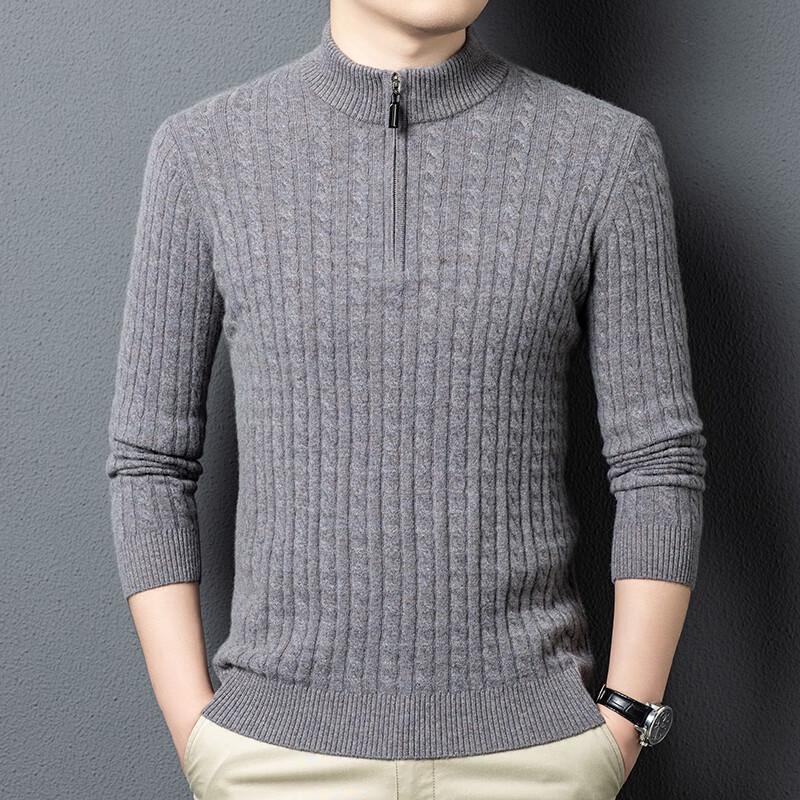 

Men s Zip Stand Collar Knit Sweater M