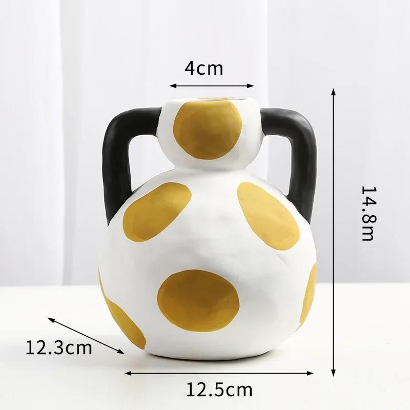 Nordic ins Ceramic vase decoration Living Room Sample Room Home decor Flowers Flower arranger Table Top crafts