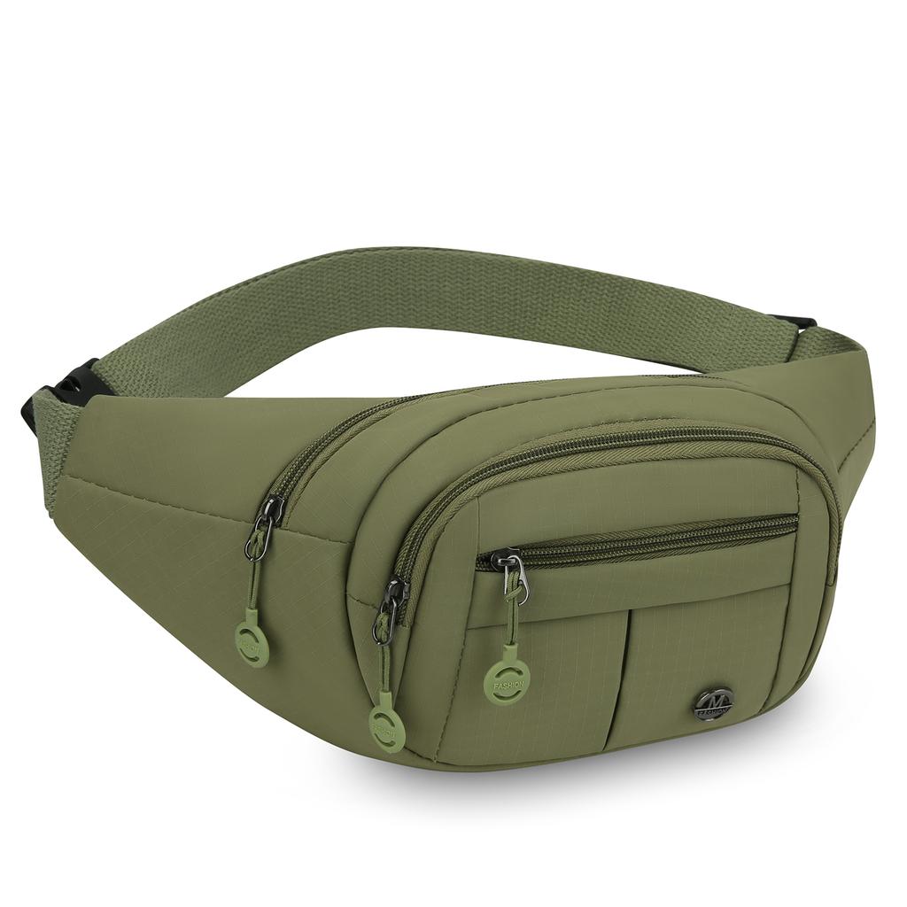 Unisex Lightweight Waist Pack – Secure Zippered Pockets, Adjustable Strap Wear As Chest or Belt Bag