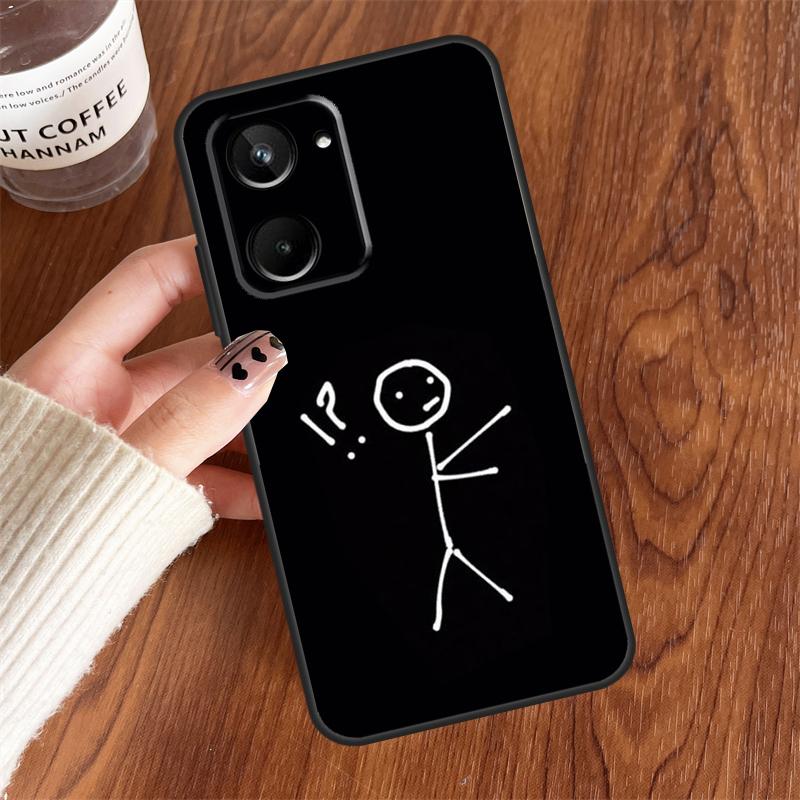 

Мультяшный человечек-спичка Для Realme 15 Pro GT7 GT6 10 11 12 13 14 Pro Plus C75 C71 C65 C63 C61 C53 C67 C35 C55 Чехол Realme GT7 Pro