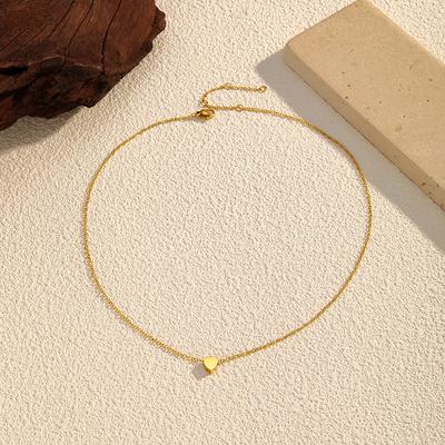 New Titanium Steel Heart Necklace Women's Light Luxury Versatile Clavicle Chain Stainless Steel Electroplated 18K Gold Jewelry