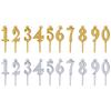 Birthday Cake Number Candle Holder Set, 0-9 Numbers Cake Topper, for Birthday Party Wedding Anniversary Cake Top Decoration