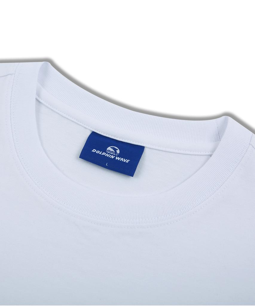 DOLPHIN WAVE APPAREL Dolphin Loose Crop Long Sleeve T-Shirt White