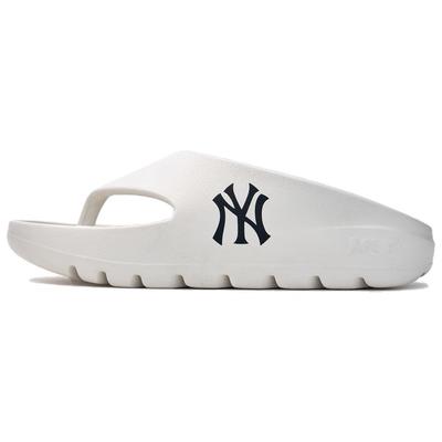 New York Yankees Abrasion Resistant Slip Resistant Flip Flops Unisex White 3ALPS0253-50WHS
