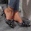 Celebrity Wind Pointed Toe Baotou Slippers Women's Outside Wear Temperament Bow Sexy High Heel Half Drag