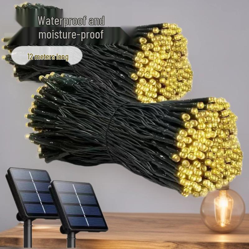 Waterproof LED Solar String Lights for Outdoor Courtyard, Christmas Decor, 8 Modes, Camping & Engineering Use.