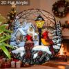 Acrylic Winter Cardinal Suncatcher Stained Glass Effect Window Hanging Ornament Holiday Bird Lover Gifts for Mom Grandma