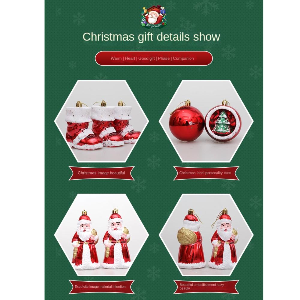 Santa Claus Christmas Tree Ornament Plastic DIY Crafts Painted Christmas Gifts Boxes Pendant New Year Hanging Ornament