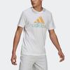 Adidas Gradient Letter Logo Sport Round Neck Short Sleeve T-Shirt Men Tops White GK9617