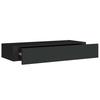 Vidaxl Wall Shelf With Drawer, Black, 60 X 23.5 X 10 Cm, Mdf