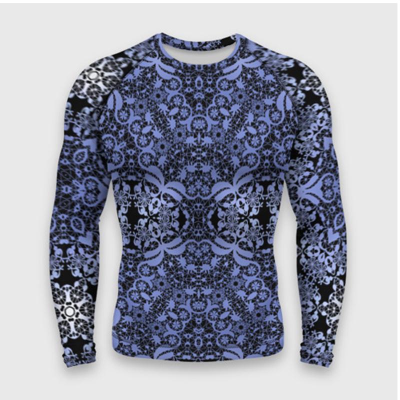 Spring and Autumn Round Neck 3D Artistic Pattern Printed Top Fashionable Casual Long Sleeved Men's T-shirts