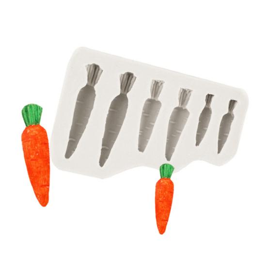 3D Wortel Konijn Siliconen Vorm Voedselkwaliteit Chocoladevorm voor Fondant Taartdecoratie & Hars Kunst Oven Vaatwasserbestendig Gemakkelijk Los te Laten Snoepvorm