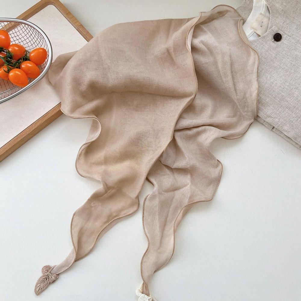 Double Layer Design Two Tone Headwrap Scarf Cotton Linen Bandana Hot Headscarf Accessory For Women