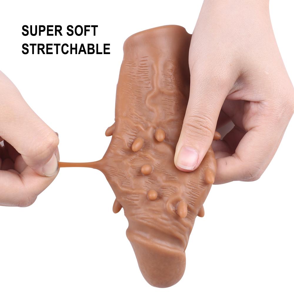 MoDi Penis Extend Sleeve Opakovaně použitelné kondomy Dildo Enhancer pro oddálení ejakulace Sexuální hračky pro muže