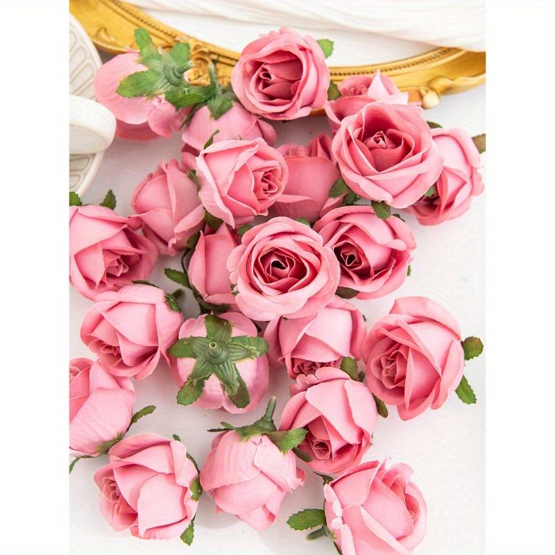 10PCS Artificial Rose Head and Bud Wedding Decoration Bride Wrist Flower Hand Holding Flower Head Flower Material DIY Valentine'S Day Gift Wedding