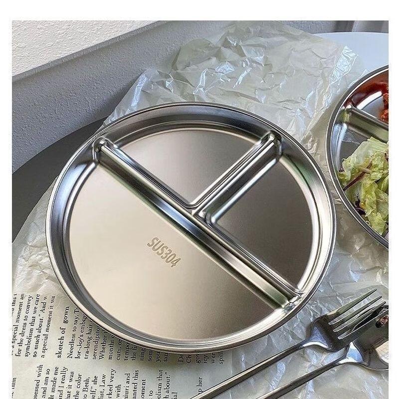 Nierxin 304 Stainless Steel Round Meal Plate