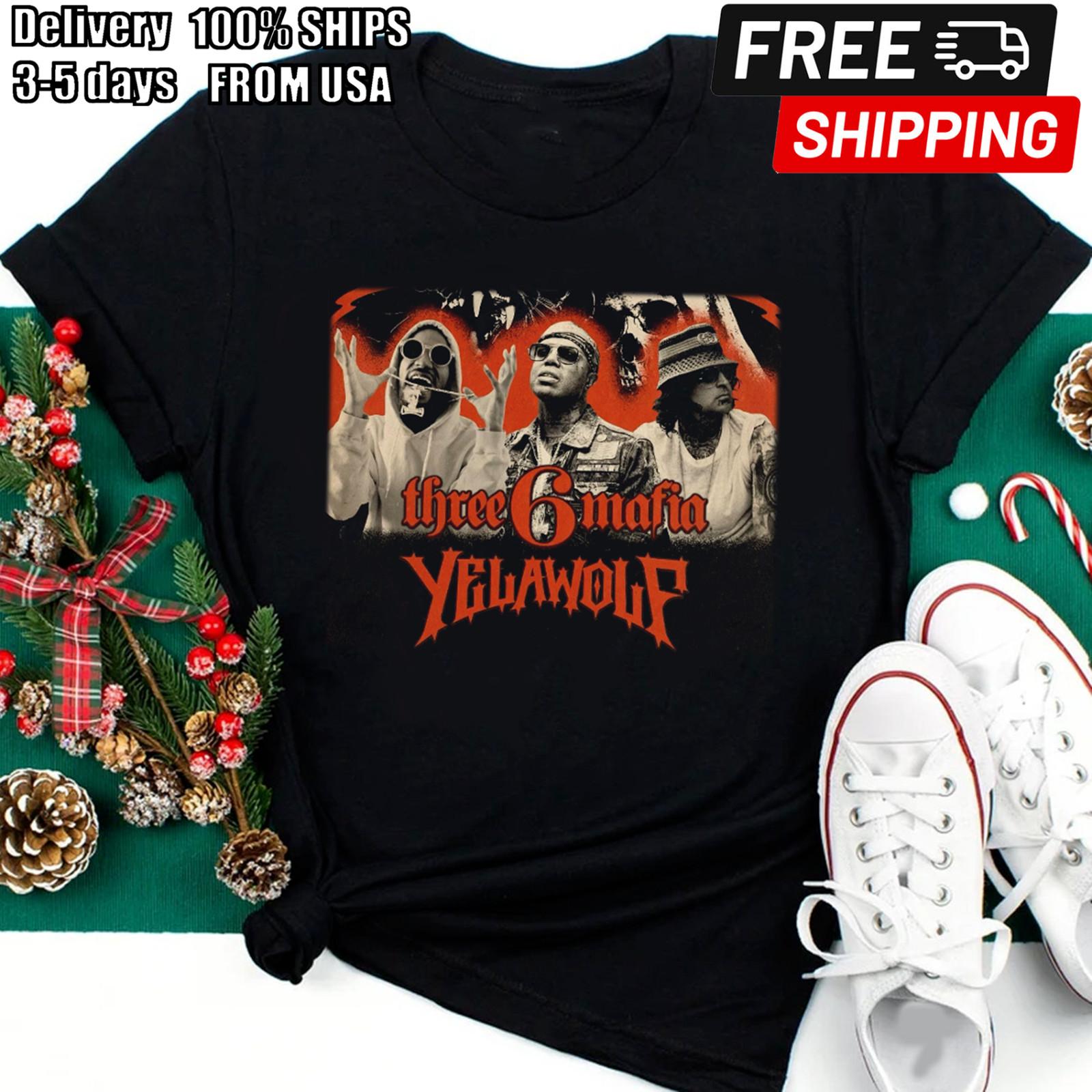 Yelawolf Three 6 mafia T-shirt Black Unisex Shirt S-234XL Gift fans E489 XXXXL