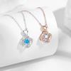 Lucky Four-Leaf Clover S999 Pure Silver Necklace Fashion All-Match Clavicle Chain Heart Shape with Diamond