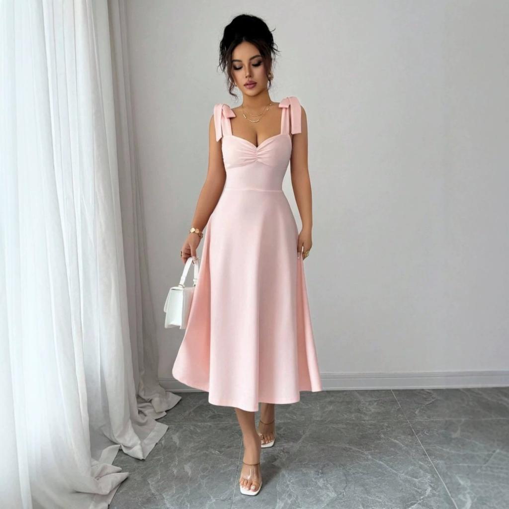 Summer New Style Elegant Solid-color Fashionable and Elegant Strapless Dress for Women