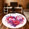 1 st Hjärta Blommor Rund Stolmatta Kontorsmatta - Halkfri, Golvmatta för Kontor, Sovrum, Perfekt Heminredningspresent c0112029