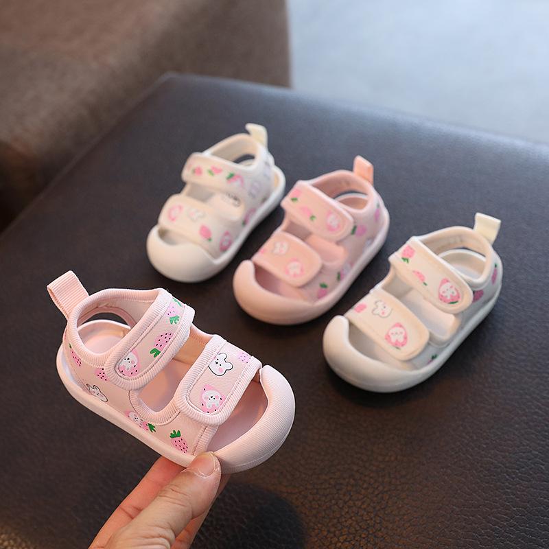 Baby Girl Summer sandals0-1-2Years Old3Children's Princess Shoes, Cartoon Closed-toe Infant Shoes, Soft-soled Toddler Shoes