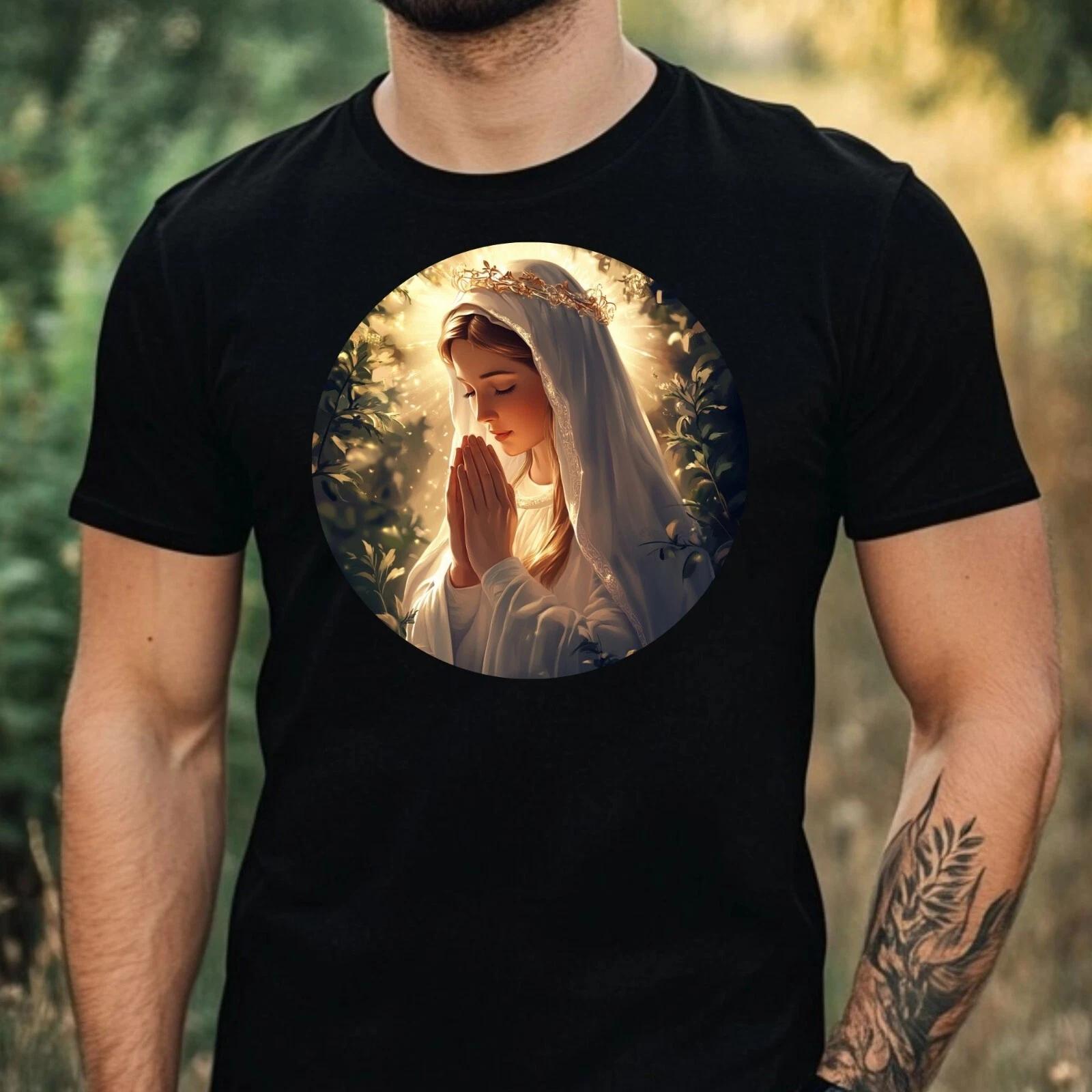 T-Shirt Herren Jungfrau Maria Motiv Baumwolle Größe XS bis 5XL L