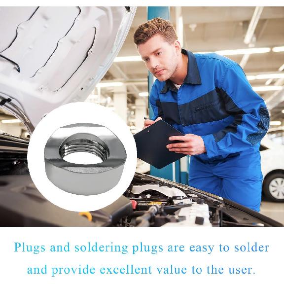 M18×1.5 Stepped Mounting Bung And Plug, 304 Stainless Steel Notched Style Mounting Bung & Plug, O2 Oxygen Sensor Mounting Exhaust Weld In Bung Plug,