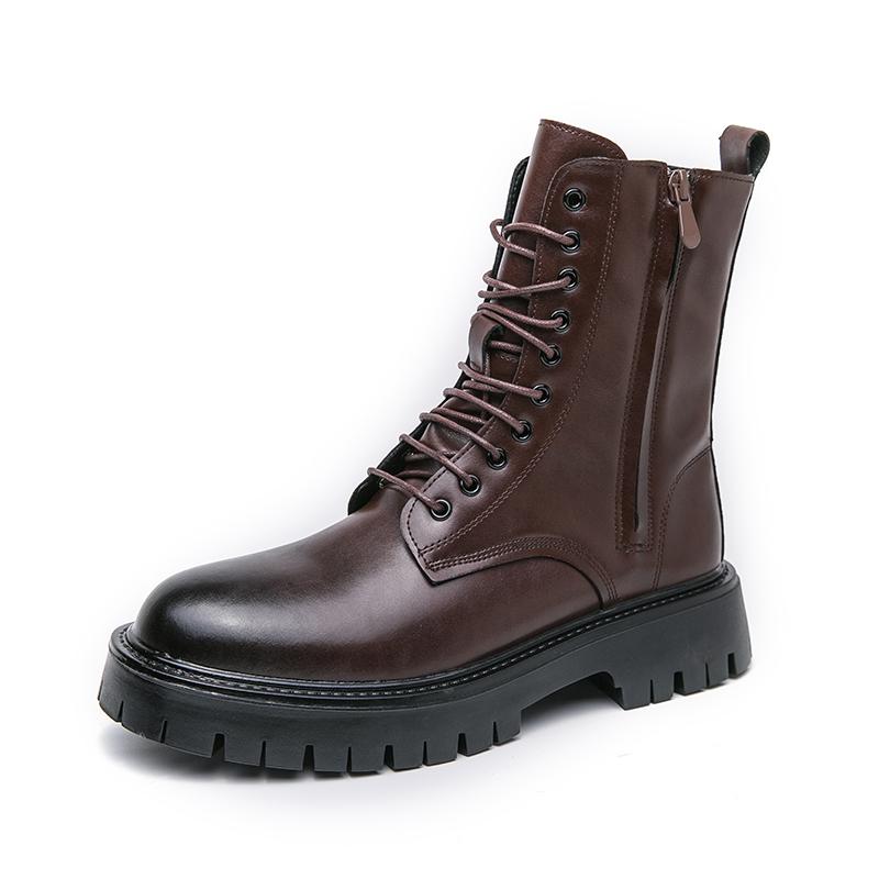 Golden Sapling Tooling Boots Leather Men's Casual Shoes Comfortable Platform Leisure Ankle Boot High Top Men Footwear