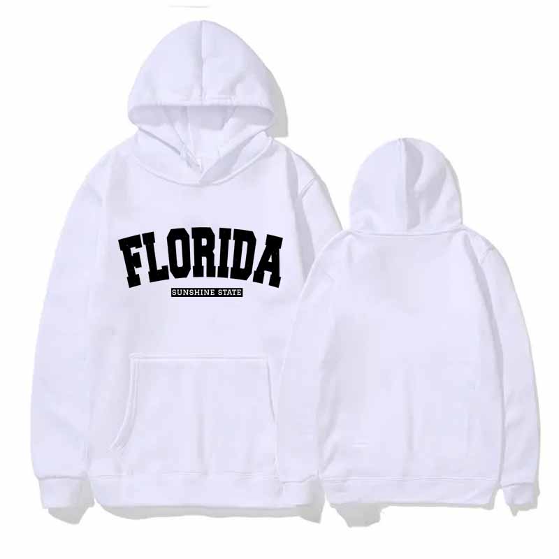 Florida Print Hoodie Herren und Damen Langarm Fleece Sweatshirt Winter Loose Top Jogging Sport Hoodies Pullover Shirts