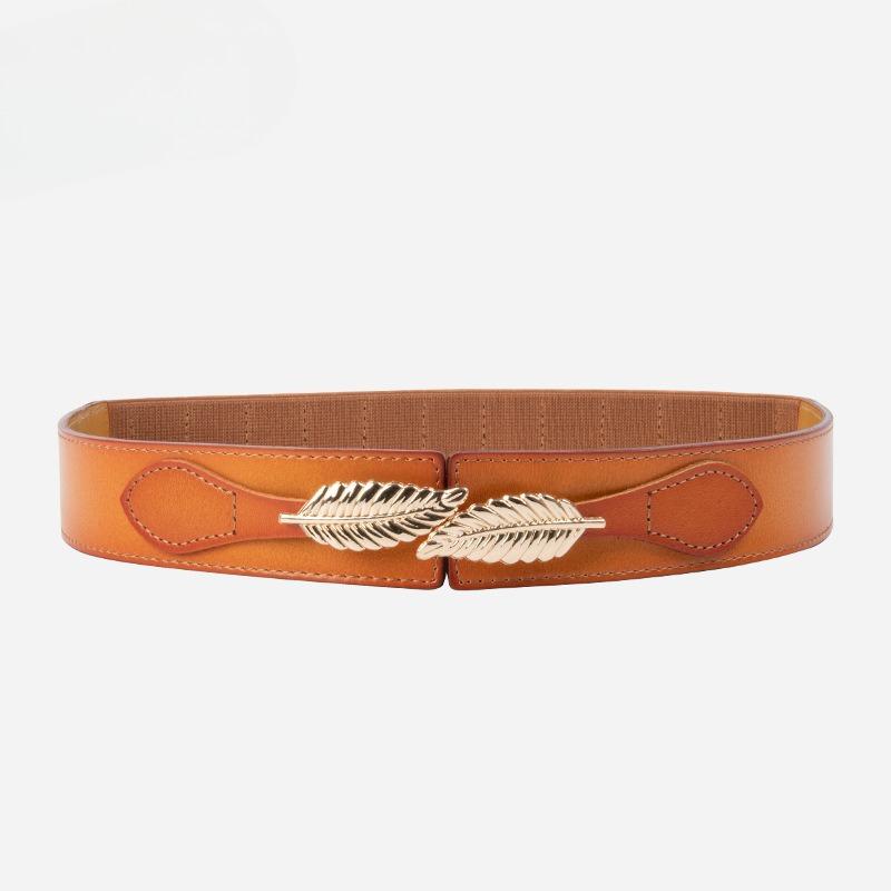 Ladies' Leather Belt with High-end and Fashionable Waist Cinching, Slimming Effect, Paired with A Coat and Waist Cinching Leather for Women