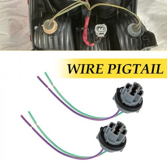 Universal Pigtail Wire Female Socket 7440 Two Harness Rear Turn Signal Light Fit