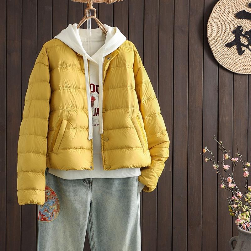 Small stand-up collar light down jacket women's autumn and winter new white duck down fashionable foreign style warm short coat