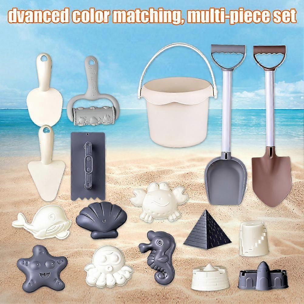 17-19PCS Kids Beach Sand Toy Set Outdoor Play with Bucket Shovel Rake for Toddlers